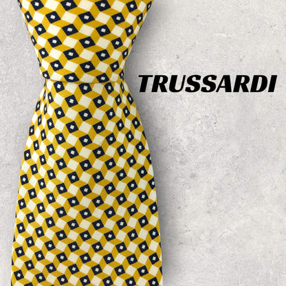 【6865】美品！トラサルディ　ネクタイ　イエロー系