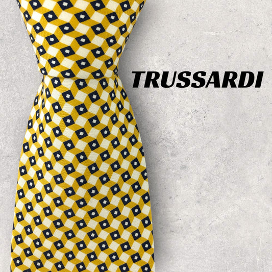 【6865】美品！トラサルディ　ネクタイ　イエロー系