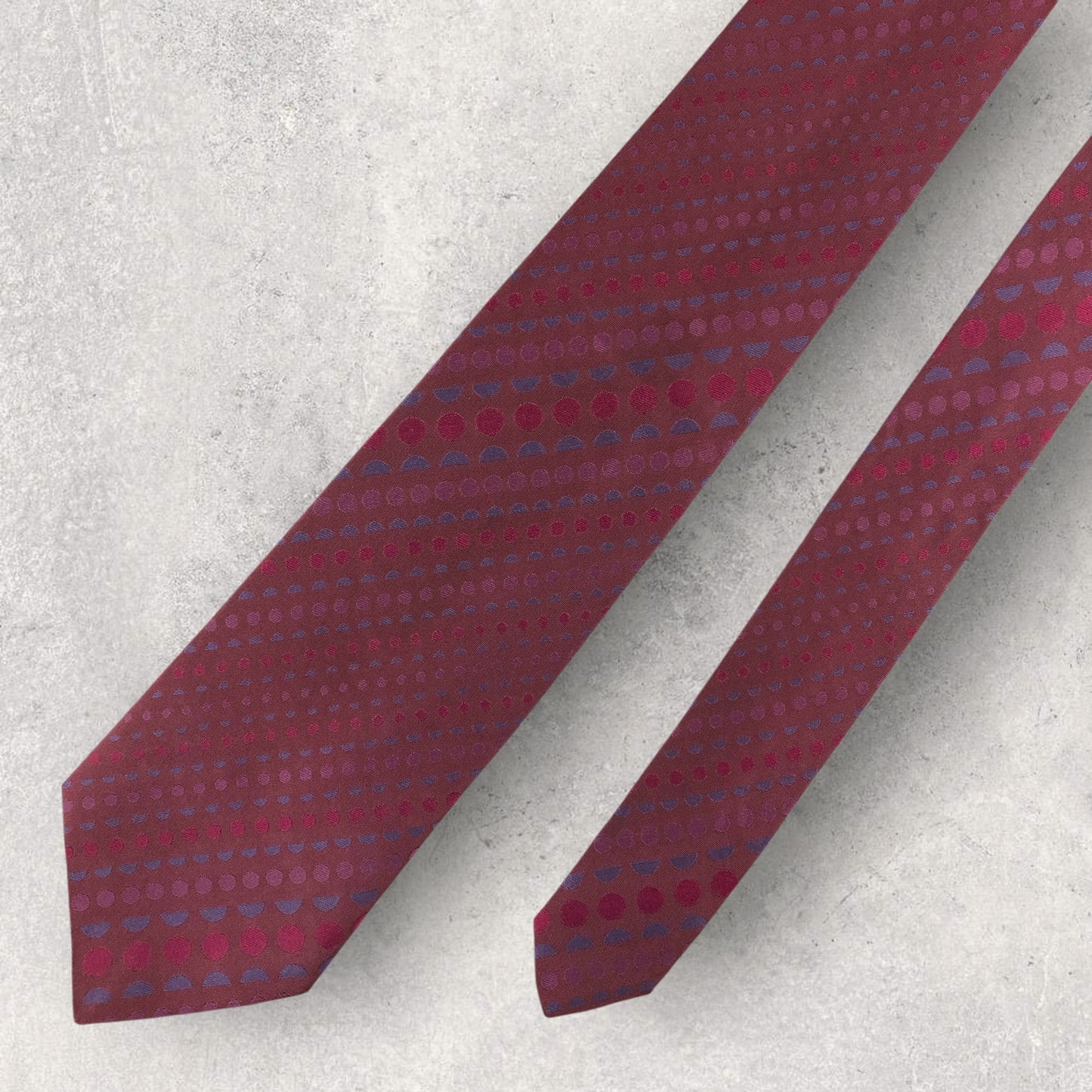 【6882】美品！ニコル　ネクタイ　レッド系　ボルドー系