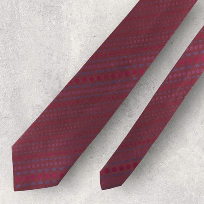 【6882】美品！ニコル　ネクタイ　レッド系　ボルドー系
