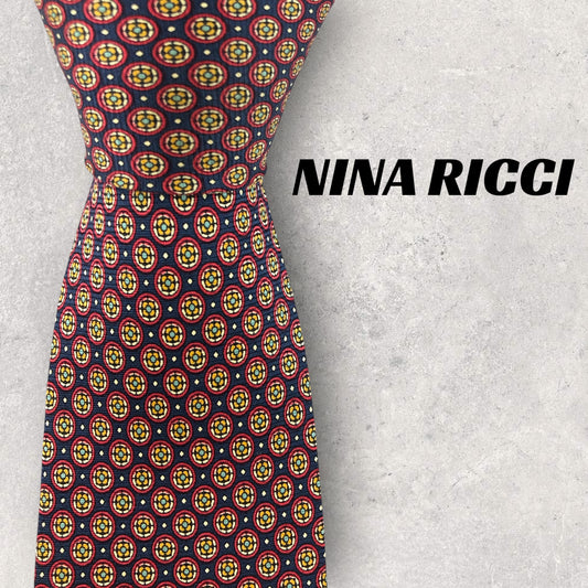 【6900】美品！ニナリッチ　ネクタイ　ネイビー系