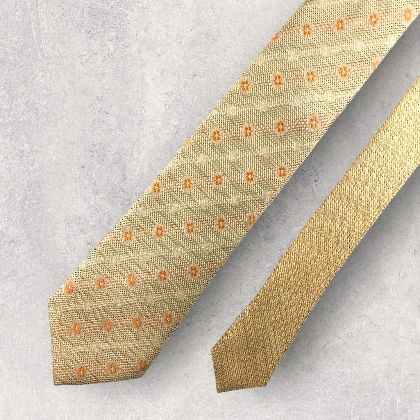 【6922】美品！ミツミネ　ネクタイ　オレンジ系　花柄