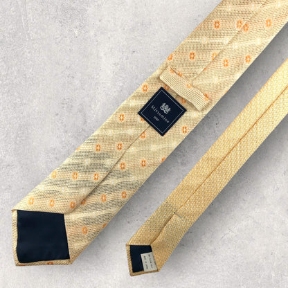 【6922】美品！ミツミネ　ネクタイ　オレンジ系　花柄