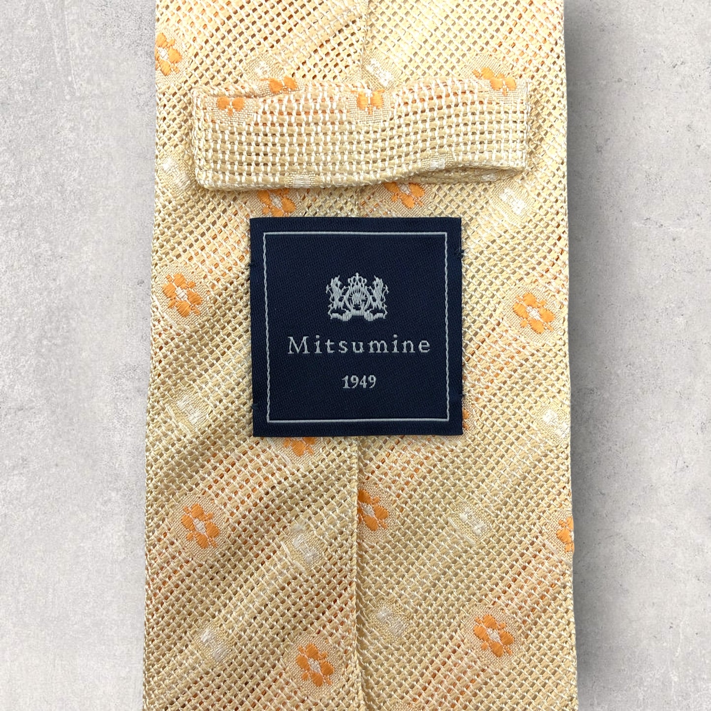 【6922】美品！ミツミネ　ネクタイ　オレンジ系　花柄