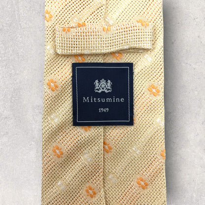 【6922】美品！ミツミネ　ネクタイ　オレンジ系　花柄