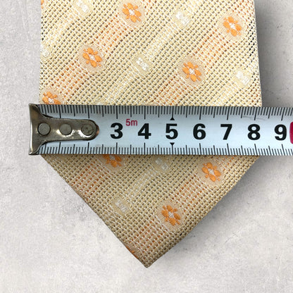 【6922】美品！ミツミネ　ネクタイ　オレンジ系　花柄