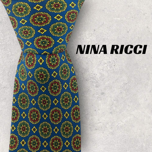 【6938】良品！ニナリッチ　ネクタイ　ブルー系