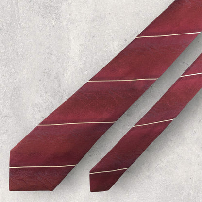 【6941】良品！ゼニア　ネクタイ　レッド系　ワインレッド系