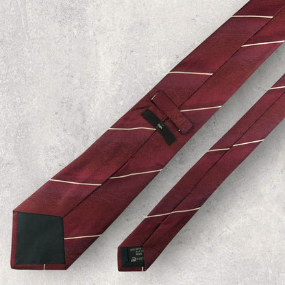 【6941】良品！ゼニア　ネクタイ　レッド系　ワインレッド系