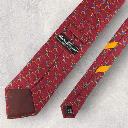 【6960】美品！サルヴァドーレフェラガモ　ネクタイ　レッド系