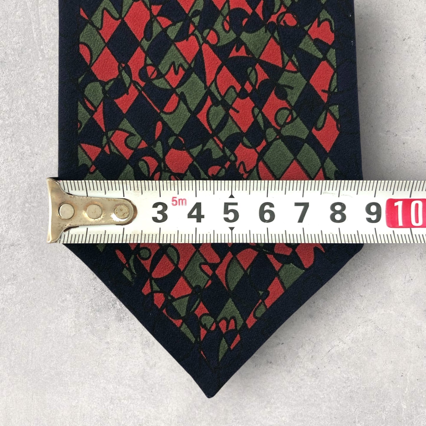 【6962】良品！ミラショーン　ネクタイ　ネイビー系　レッド系