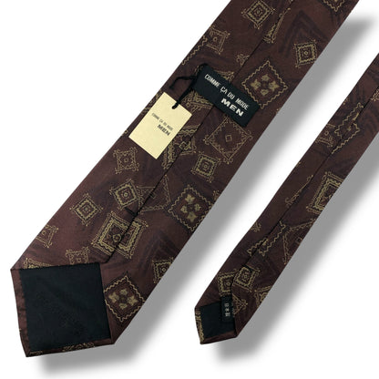 【6984】未使用保管品　コムサデモード　ネクタイ レッド系　バーガンディー系