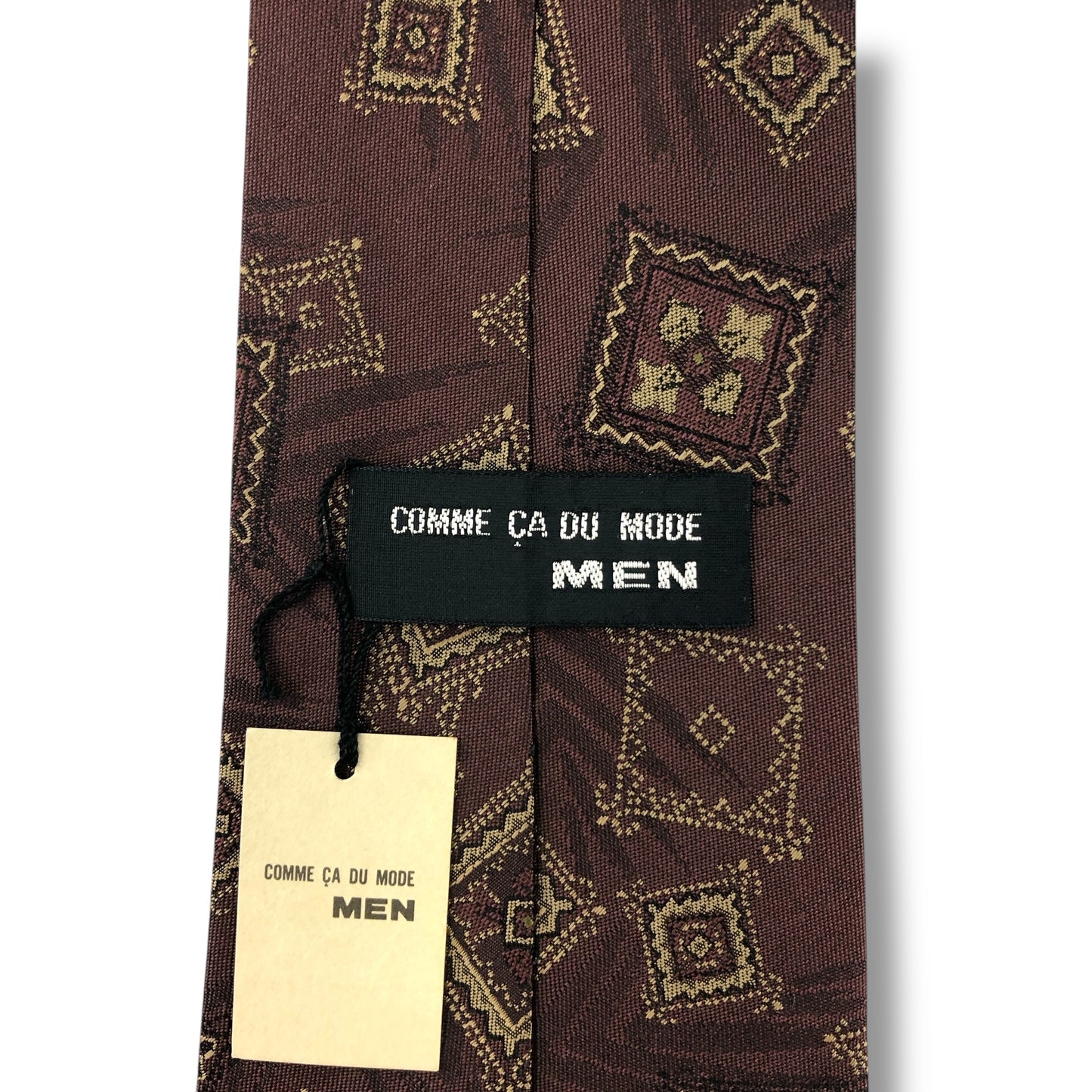 【6984】未使用保管品　コムサデモード　ネクタイ レッド系　バーガンディー系