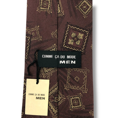 【6984】未使用保管品　コムサデモード　ネクタイ レッド系　バーガンディー系