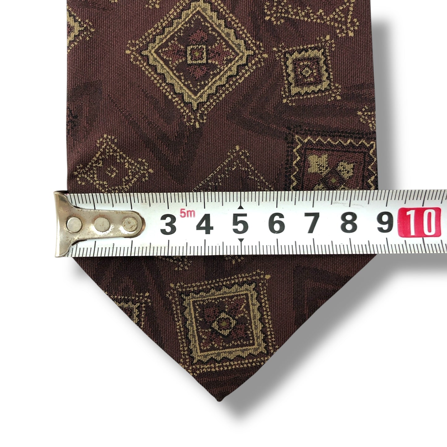 【6984】未使用保管品　コムサデモード　ネクタイ レッド系　バーガンディー系