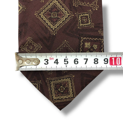 【6984】未使用保管品　コムサデモード　ネクタイ レッド系　バーガンディー系