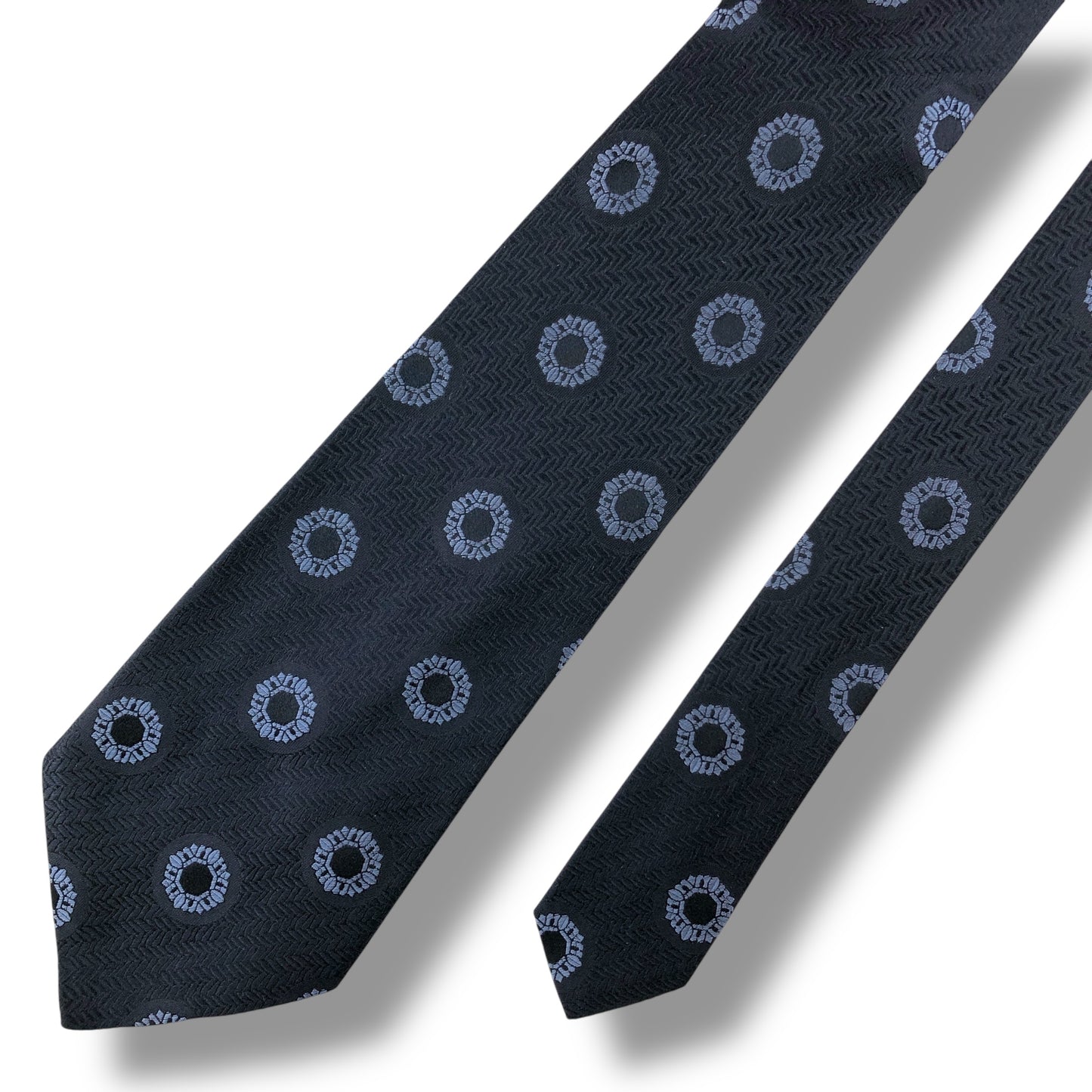 【6988】未使用保管品　ディオール　ネクタイ　ネイビー系　太サイズ