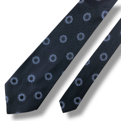 【6988】未使用保管品　ディオール　ネクタイ　ネイビー系　太サイズ