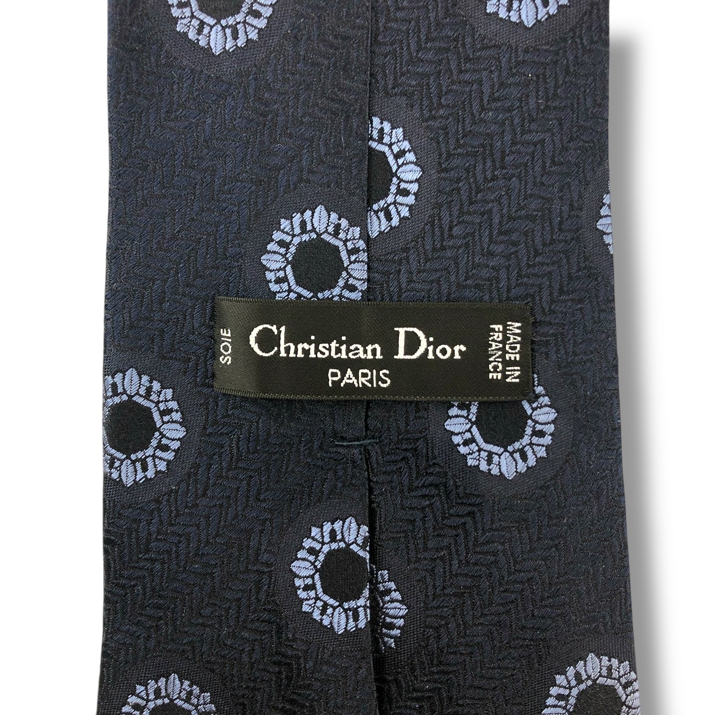 【6988】未使用保管品　ディオール　ネクタイ　ネイビー系　太サイズ