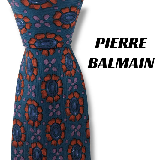 【6997】美品ー良品！ピエールバルマン　ネクタイ　グリーンブルー系