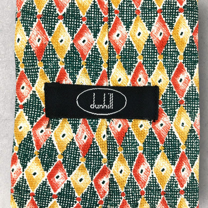 [2145] Good quality! Dunhill tie, yellow 