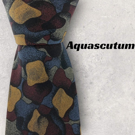 [6041] Good quality! Aquascutum necktie, brown 