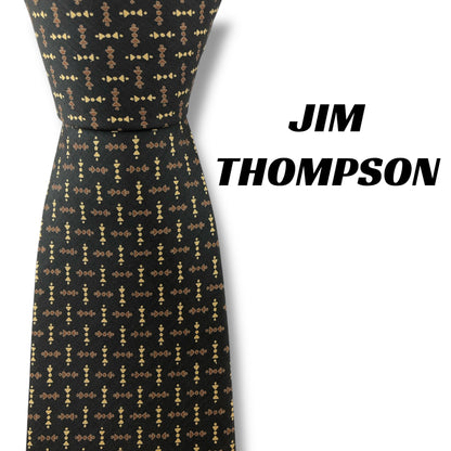 【7002】良品！ジムトンプソン　ネクタイ　ブラウン系