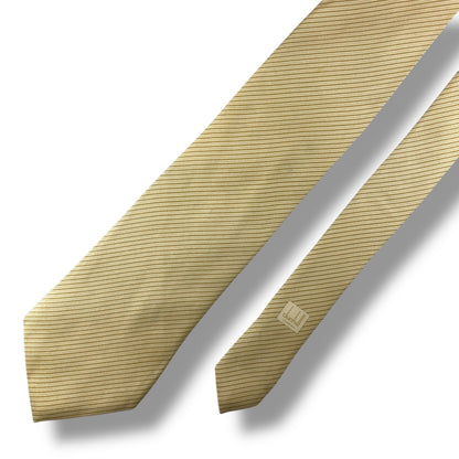 【7014】良品！ダンヒル　ネクタイ　ベージュ系　ストライプ柄