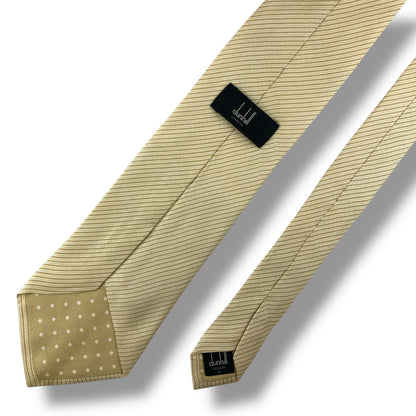 【7014】良品！ダンヒル　ネクタイ　ベージュ系　ストライプ柄