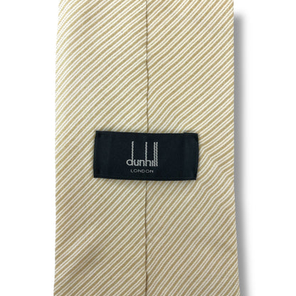 【7014】良品！ダンヒル　ネクタイ　ベージュ系　ストライプ柄