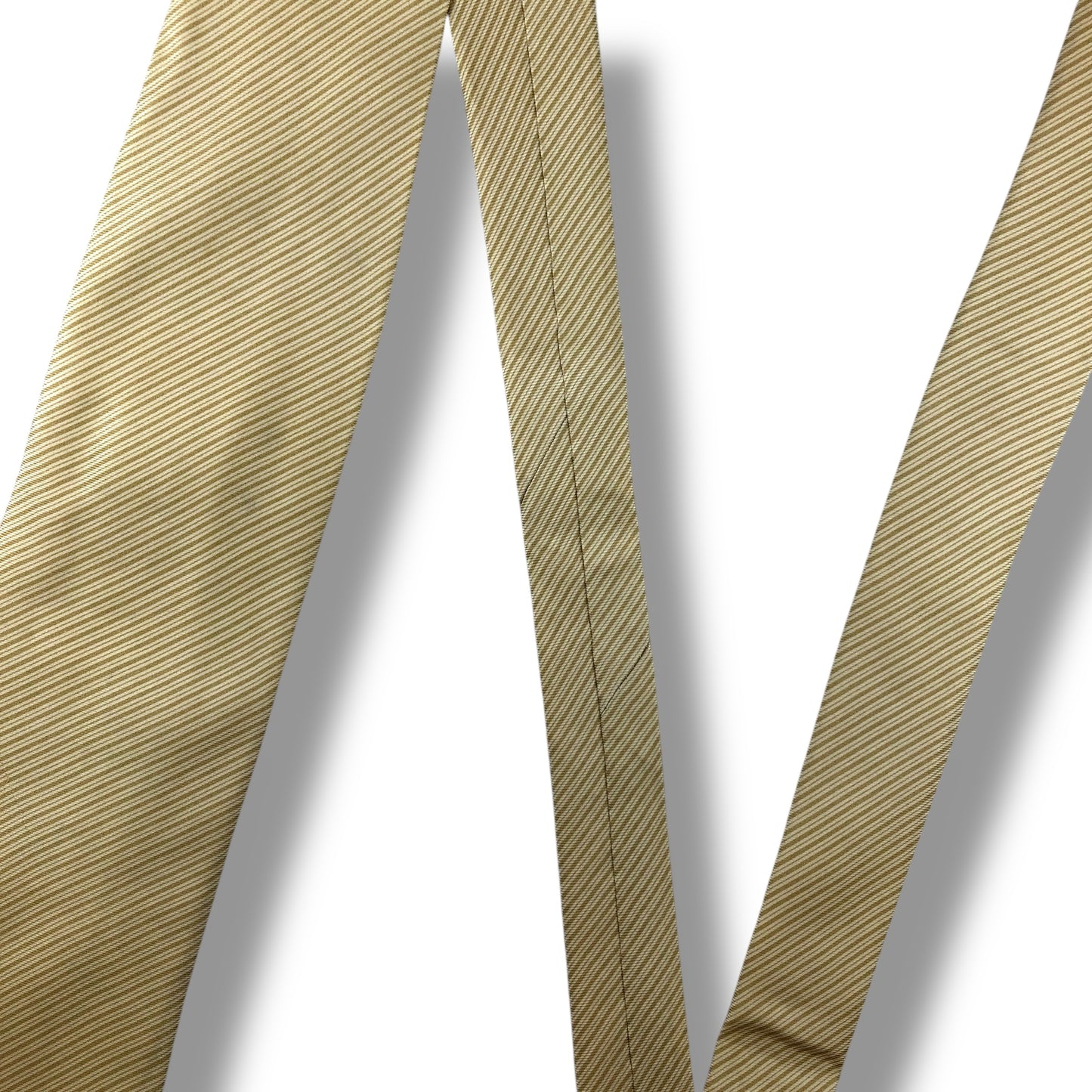 【7014】良品！ダンヒル　ネクタイ　ベージュ系　ストライプ柄