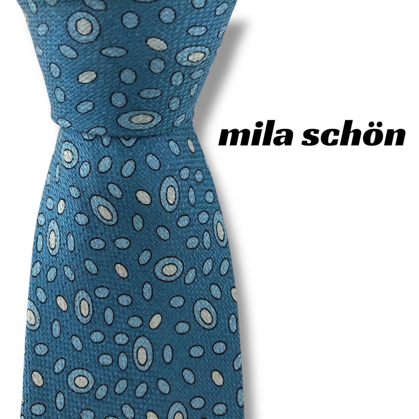 【7018】良品！ミラショーン　ネクタイ　水色系