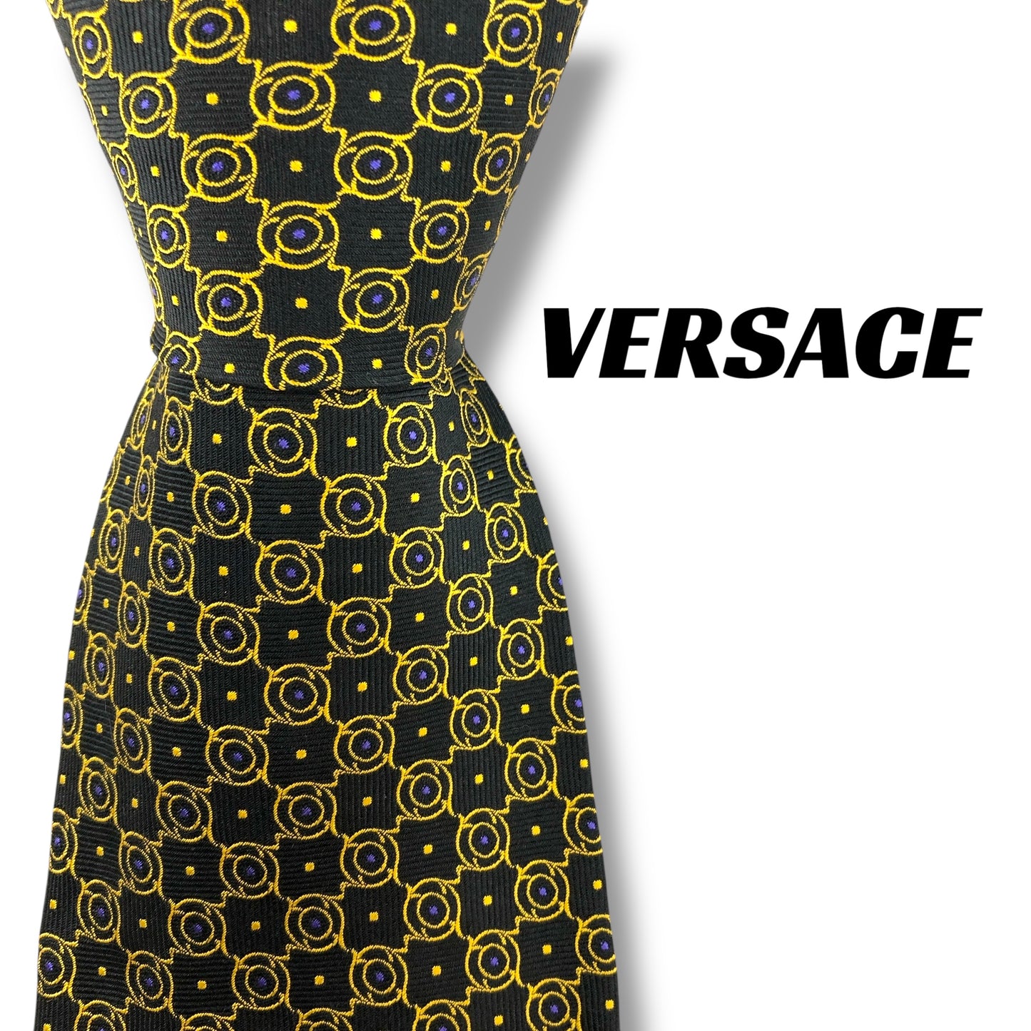 【7040】美品！ヴェルサーチ　ネクタイ　ブラック系　メデューサ