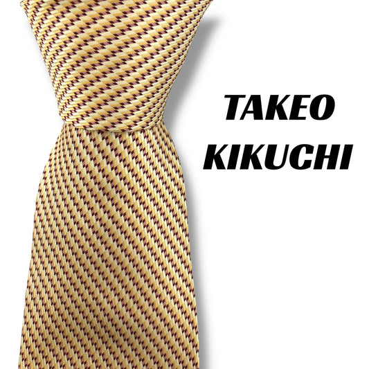 【7041】美品！タケオキクチ　ネクタイ　ゴールド系