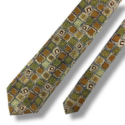 【7046】美品！ニコル　ネクタイ　グリーン系　グリーン×水色系