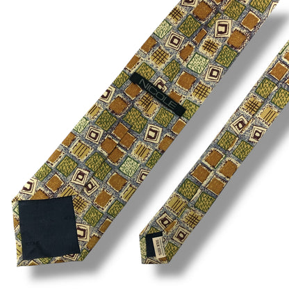 【7046】美品！ニコル　ネクタイ　グリーン系　グリーン×水色系