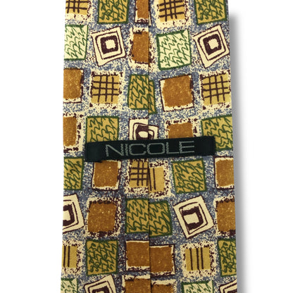 【7046】美品！ニコル　ネクタイ　グリーン系　グリーン×水色系