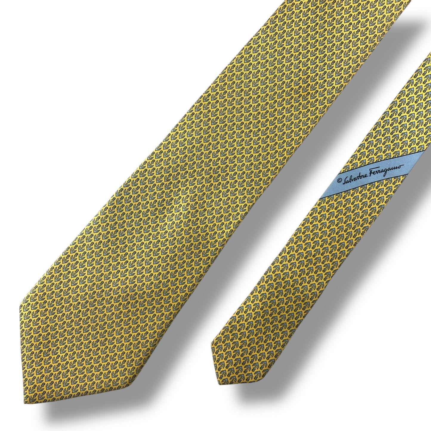 【7072】良品！サルバトーレフェラガモ　ネクタイ　イエロー系