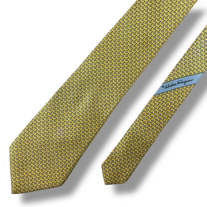 【7072】良品！サルバトーレフェラガモ　ネクタイ　イエロー系