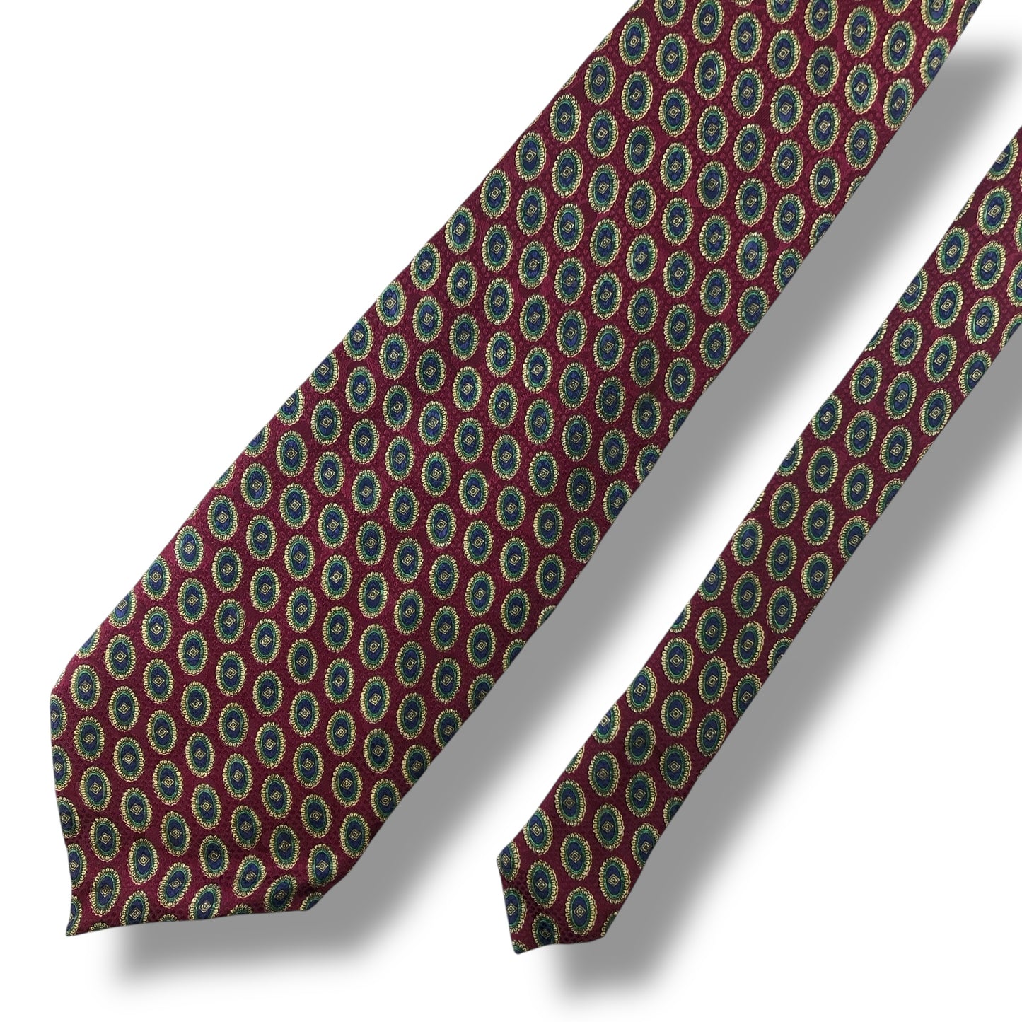 【7079】良品！ピエールバルマン　ネクタイ　レッド系　バーガンディー系