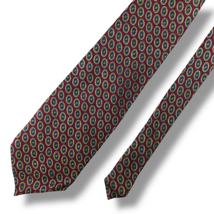 【7079】良品！ピエールバルマン　ネクタイ　レッド系　バーガンディー系