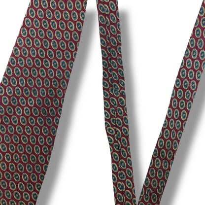 【7079】良品！ピエールバルマン　ネクタイ　レッド系　バーガンディー系