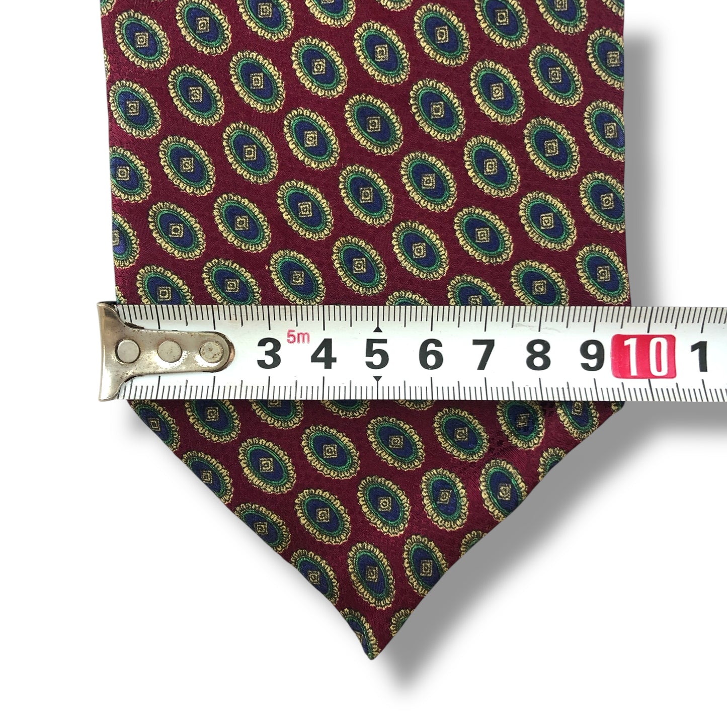 【7079】良品！ピエールバルマン　ネクタイ　レッド系　バーガンディー系