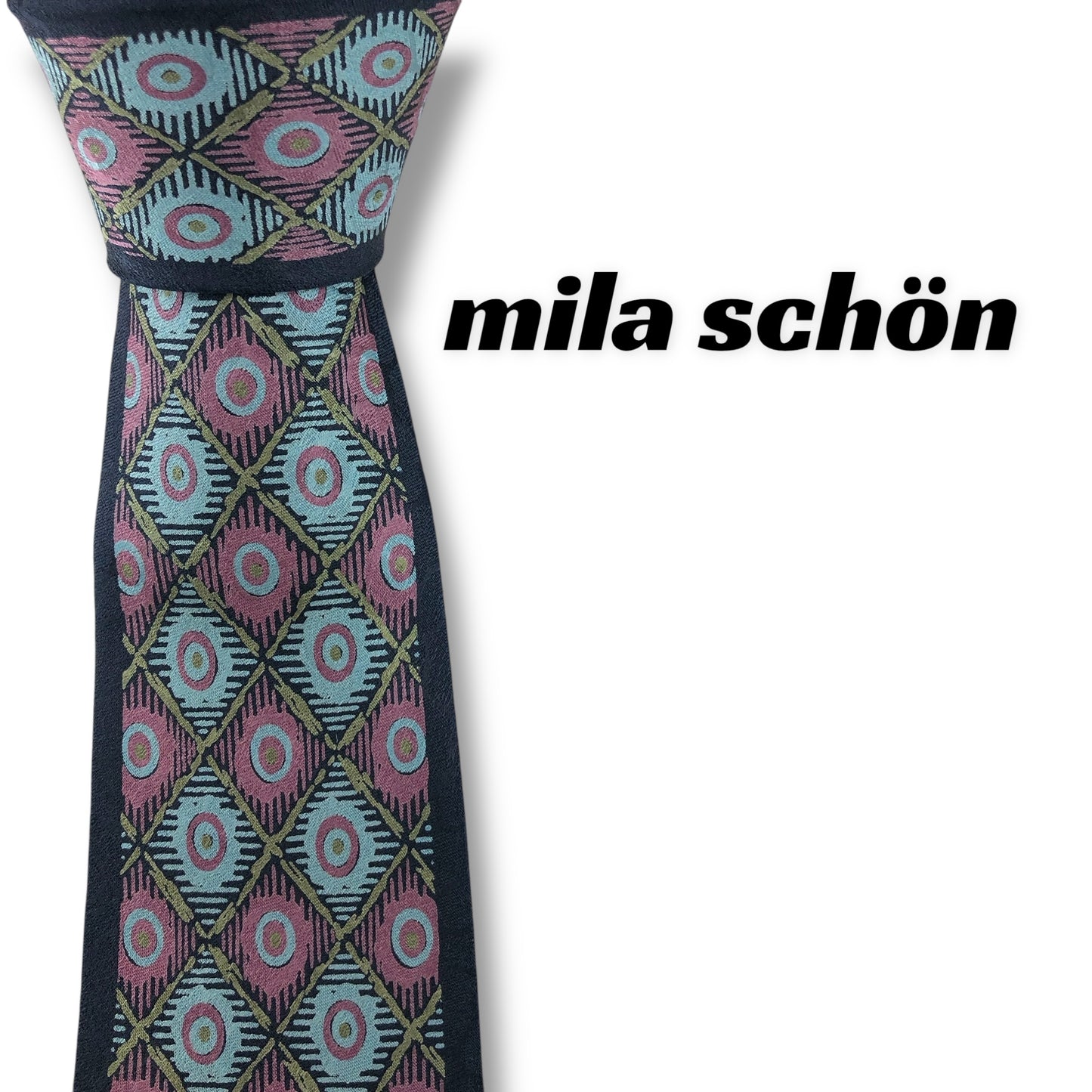 【7084】美品！ラショーン　ネクタイ　ネイビー系