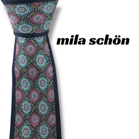 【7084】美品！ラショーン　ネクタイ　ネイビー系