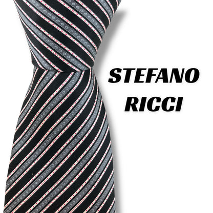 【7096】美品！ステファノリッチ　ネクタイ　ブラック系