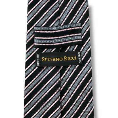 【7096】美品！ステファノリッチ　ネクタイ　ブラック系