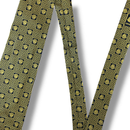 【7098】美品！ジャンニヴェルサーチ　ネクタイ　ネイビー系　ゴールド系