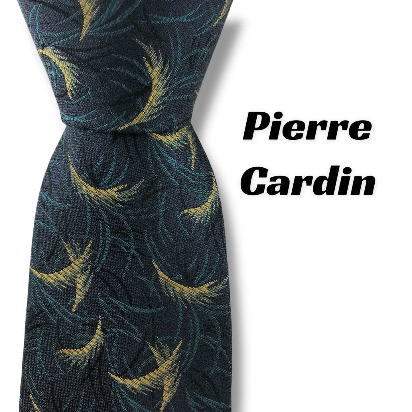 【7100】美品！ピエールカルダン　ネクタイ　ネイビー系