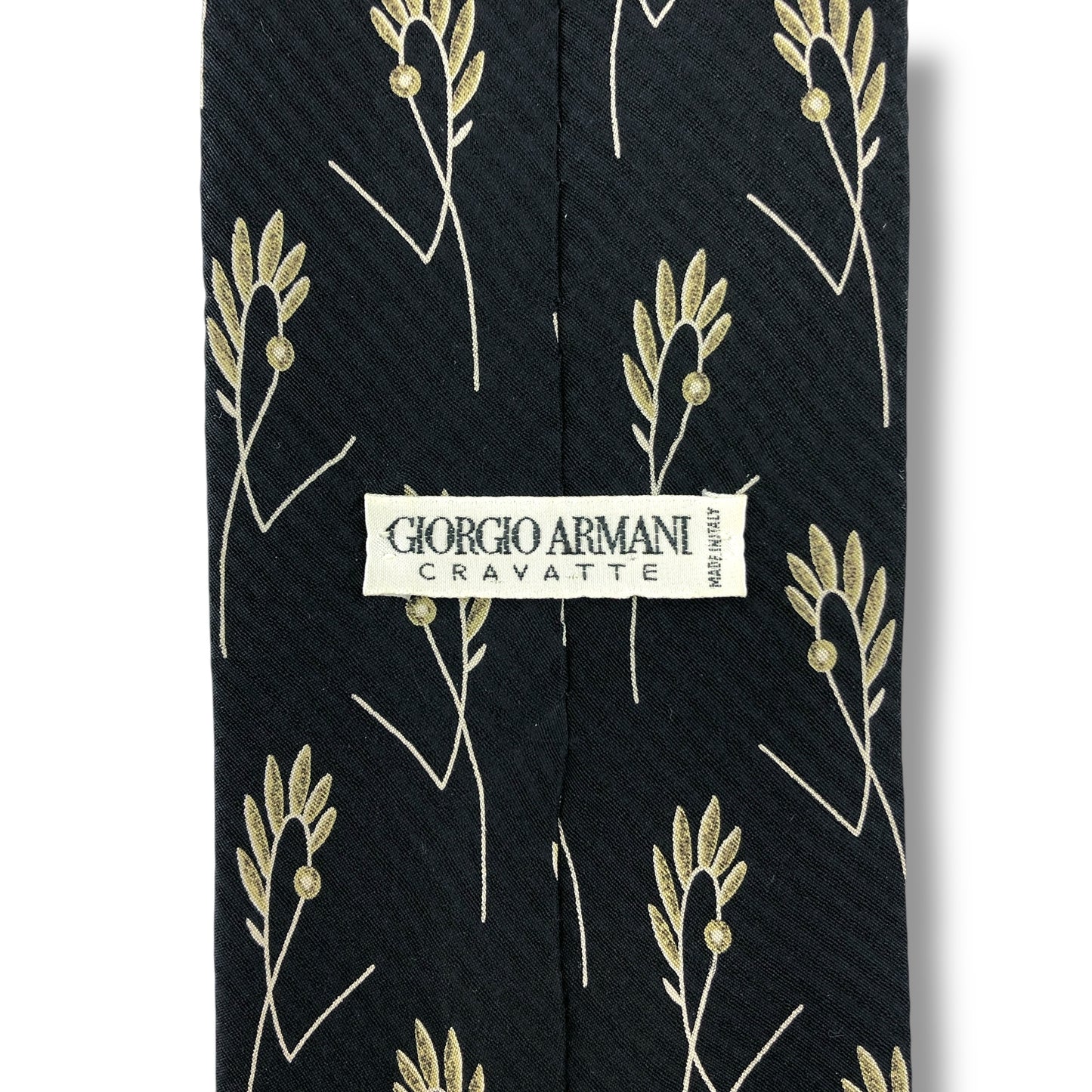 【7103】良品！ジョルジオアルマーニ　ネクタイ　ブラック系